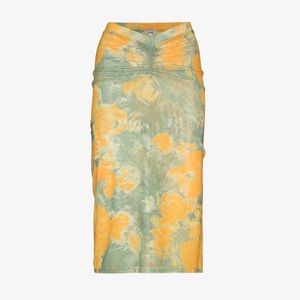 Miaou Preston Floral Midi Skirt in Yellow